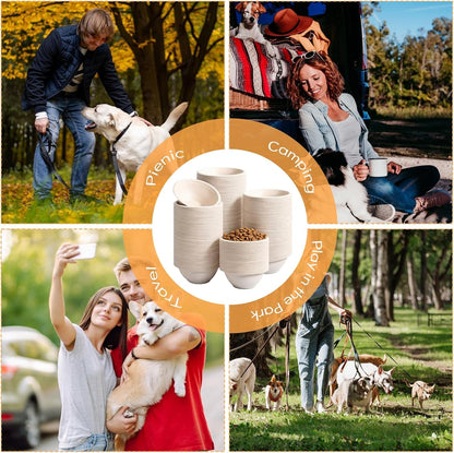 250 Pcs Disposable Pets Bowls Bulk Compostable Pets Feeding Bowls Thickened Disposable Pet Bowl Paper Dog Travel Bowl for Small Dogs Puppy Cat, Leakproof Pet Feeding and Watering7