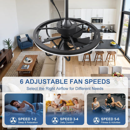 20 Inch Outdoor Plug in Ceiling Fan with Light, Waterproof Ceiling Fan, Dimmable 3CCT LED & RGB Lighting, Small Ceiling Fan for Patio Gazebo Porch Balcony Bedroom Kids Room6