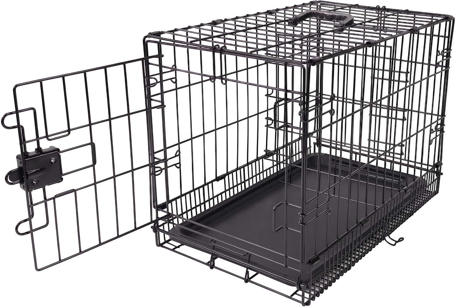 amazon-basics-portable-foldable-metal-wire-dog-crate-with-removable-tray-single-door-divider-panel-quick-setup-30-x-19-x-21-in-black