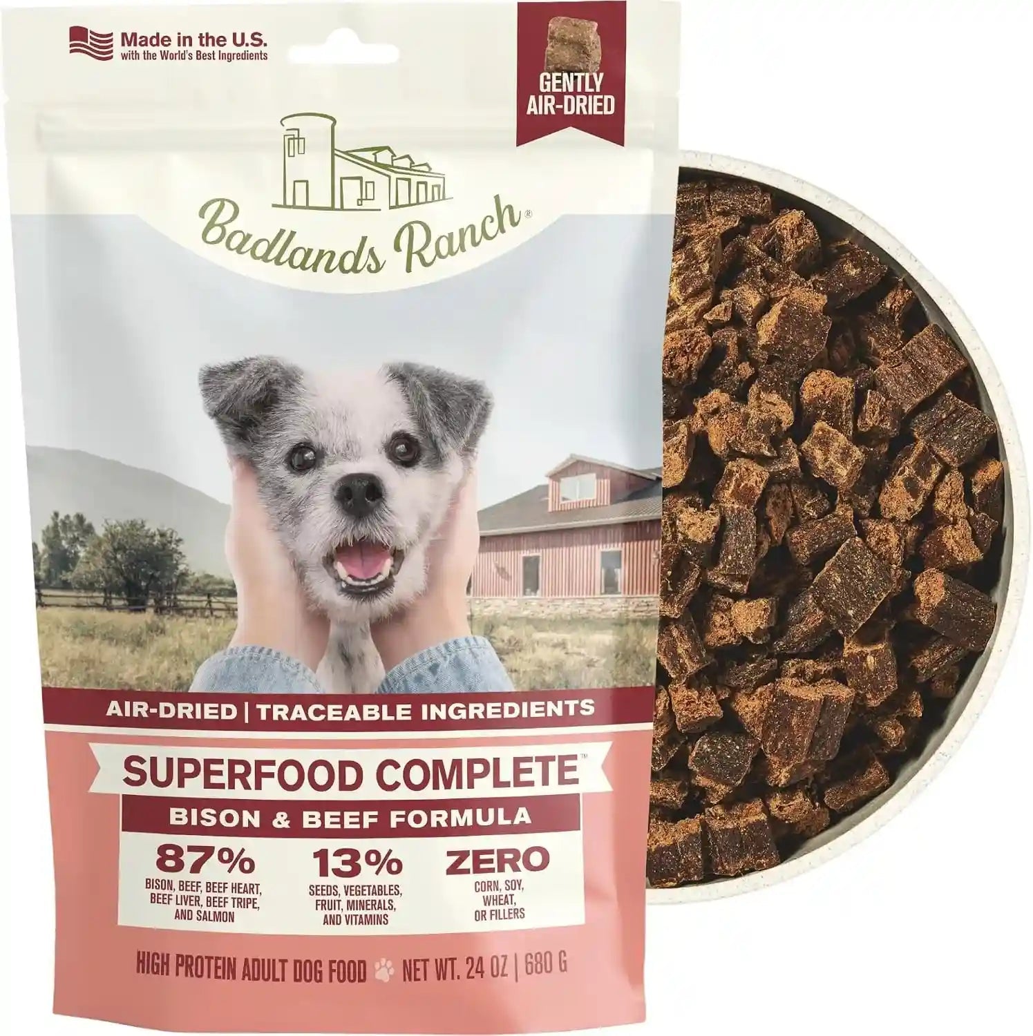 badlands-ranch-by-katherine-heigl-superfood-complete-air-dried-beef-dog-food-high-protein-with-superfoods-for-daily-wellness-consistent-nutrition-24-oz