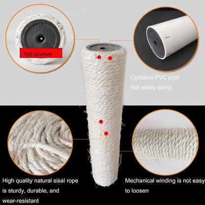 4 PCS M8 Cat Scratching Post Replacement,15.7Inch Sisal Pole Cat Tree Replacement Post with Screws,Diy Scratcher Scratching Post Replacement, Pad, Crafts Gardening Hammock Home Decorating3