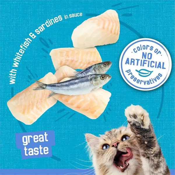 Purina Friskies Wet Cat Food, Shreds with Whitefish & Sardines in Sauce - (Pack of 24) 5.5 Oz. Cans5
