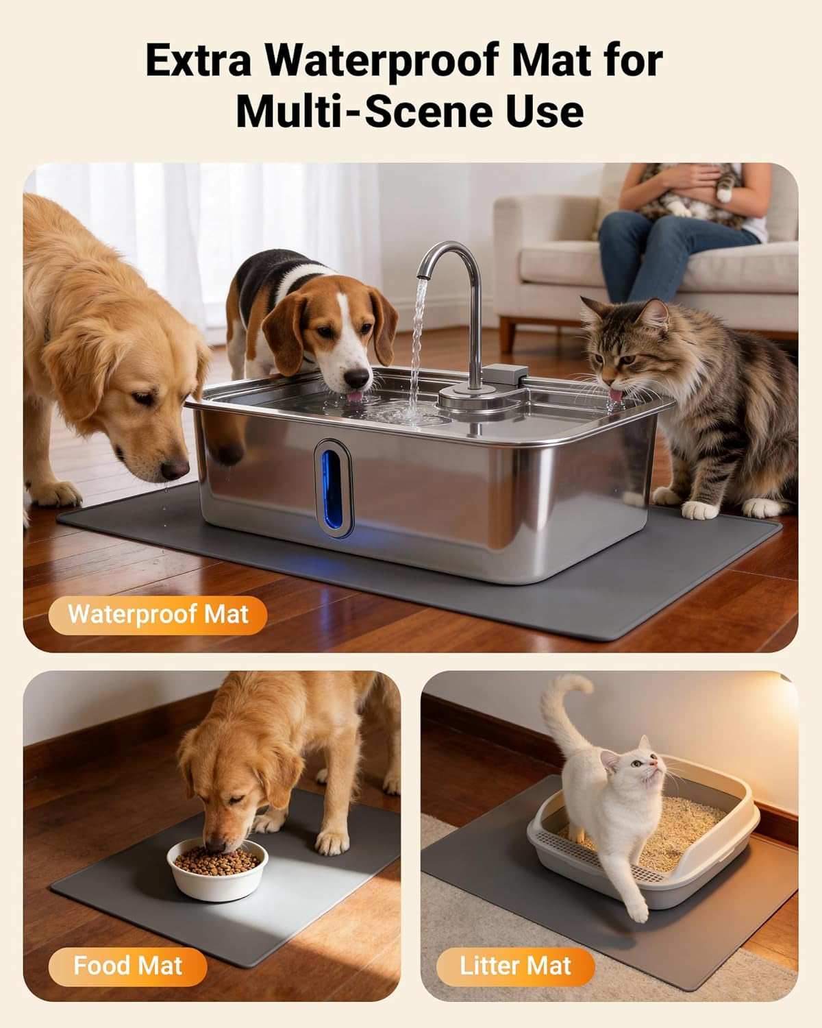 12l-3-17gal-dog-water-fountain-with-silicone-mat-3-filters-stainless-steel-multi-pet-water-dispenser-quiet-automatic-dog-water-bowl-dispenser-with-visible-window-alert-light-for-large-dogs-cats
