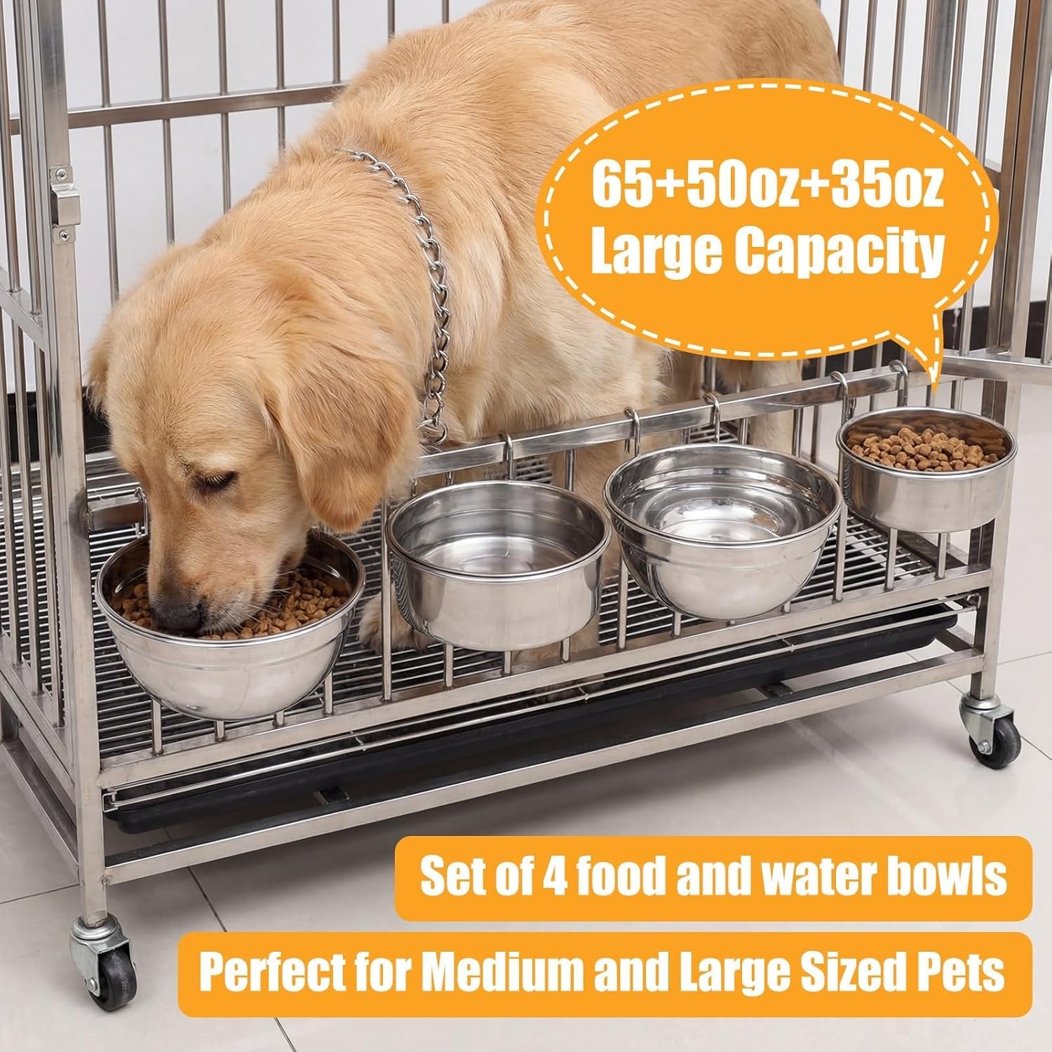 zhehao-4-pack-hanging-dog-water-and-food-bowls-for-kennel-cage-no-spill-dog-crate-water-bowl-stainless-steel-bowls-dish-for-dogs-crate-cage-accessories-35oz-50oz-65oz