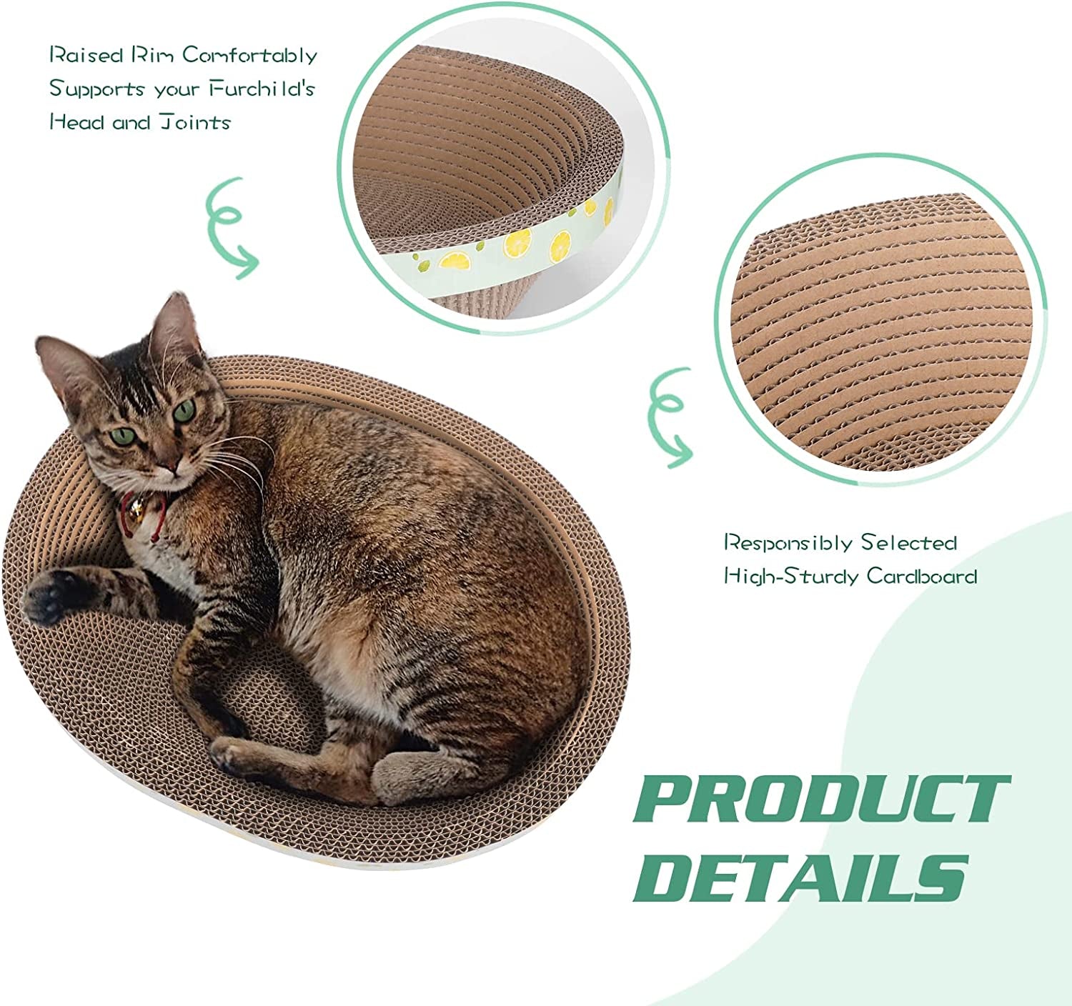 oval-cat-cardboard-scratcher-with-lounger-bed-high-density-kitty-cat-scratching-pad-for-indoor-cats-grinding-claws-ergonomic-curved-furniture-couch-cat-scratch-protector-17-3-13-6-4-5