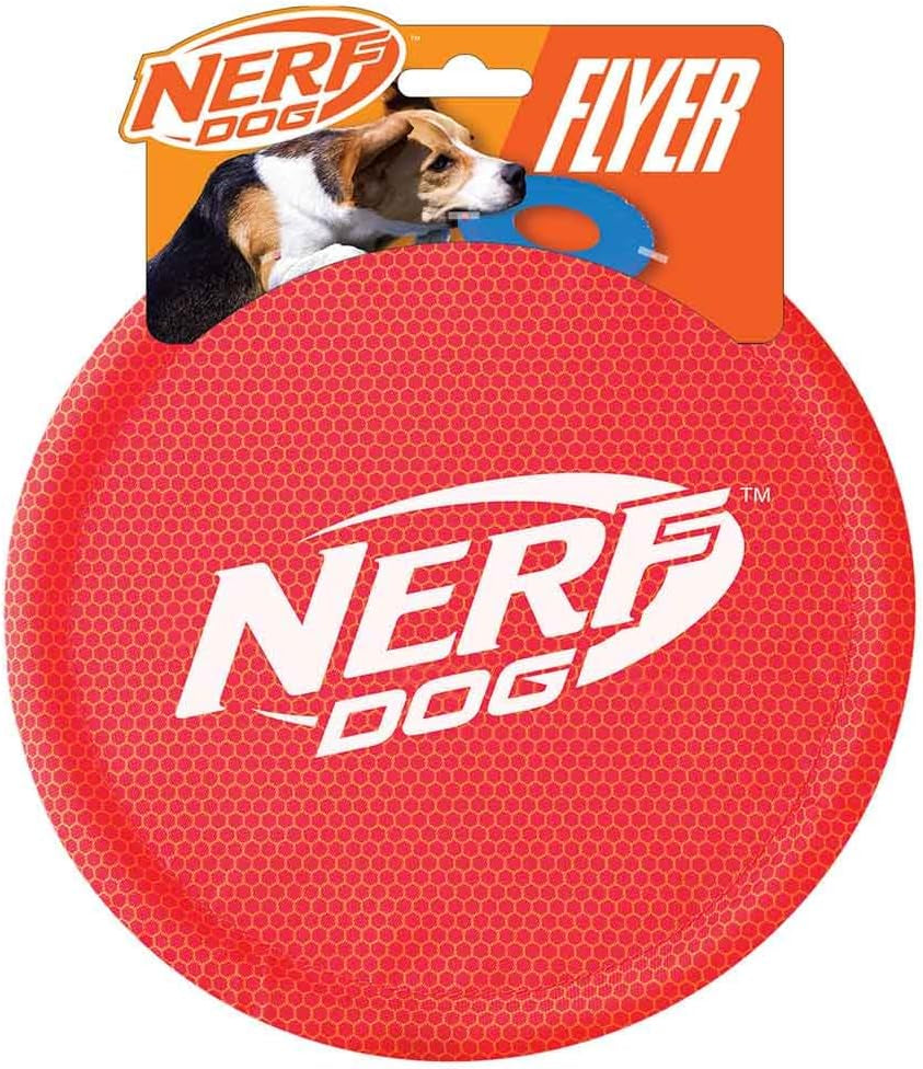 nerf-dog-nylon-flyer-dog-toy-flying-disc-lightweight-durable-and-water-resistant-great-for-beach-and-pool-9-inch-diameter-for-medium-large-breeds-single-unit-red