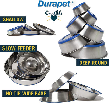Our Pets Durapet Stainless Steel Non-Slip (Cat Food Bowl or Water Bowl) (Holds up to 1 Cup of Wet or Dry Food) Easy to Clean | Holds Wet or Dry Meals, Easy to Rinse Clean, Grippy Base Keeps It in Place during Mealtime, Durable Everyday Feeding Dish7