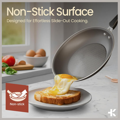 Pots and Pans Set, 22-Piece Non Stick Cookware & Bakeware Sets with Plaid Pattern, Stackable Design, Dishwasher Safe, Stain-Resistant, Oven & All-Stove Safe, Tempered Glass Lid, Black3