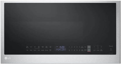 LG Smart 30 In. W 2 Cu. Ft. over the Range Microwave with Easyclean 1,050-Watt in Printproof Stainless Steel MVEL2033F1