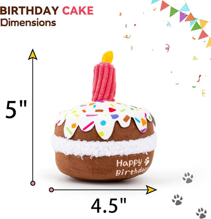 Lilfrd Dog Birthday Toy, Birthday Cake Toys for Puppy Gifts, Squeaky Plush Dog Toys | Perfect for Birthday Party, Interactive Play, Suitable for Small Medium Breed Dogs4