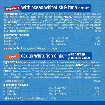 Purina Friskies Wet Cat Food Variety Pack, Oceans of Delight Flaked and Prime Filets - (Pack of 40) 5.5 Oz. Cans7