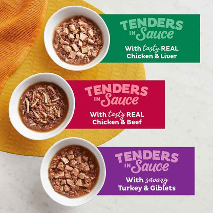 Meow Mix Poultry & Beef Favorites, Wet Food Variety Pack, 24 Cups6