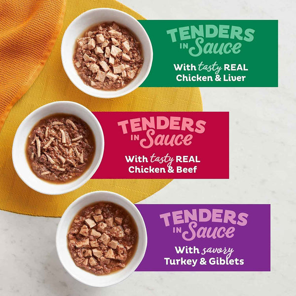 Meow Mix Poultry & Beef Favorites, Wet Food Variety Pack, 24 Cups6