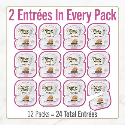 Purina Fancy Feast Petites Seared Salmon Wet Cat Food, 2.8 Oz, 12-Pack4