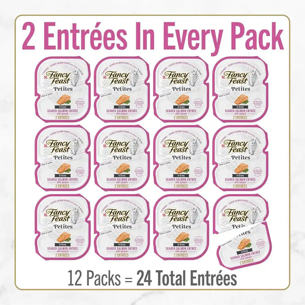Purina Fancy Feast Petites Seared Salmon Wet Cat Food, 2.8 Oz, 12-Pack4
