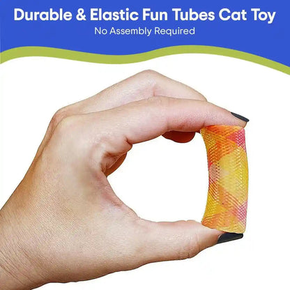 SPOT Kitty Fun Tubes Cat Toy with Catnip inside | Bouncy Interactive Mesh Toy for Cats and Kittens to Bite, Swat and Chase | 3 Pieces4