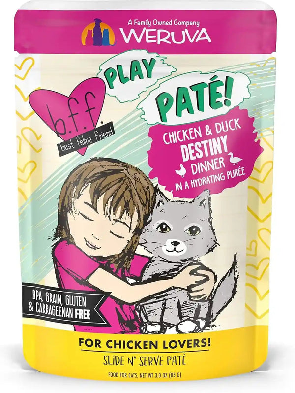 Weruva B.F.F. Play - Best Feline Friend Paté Lovers, Aw Yeah!, Paté Partay! Variety Pack, 3Oz Pouch (Pack of 12)23