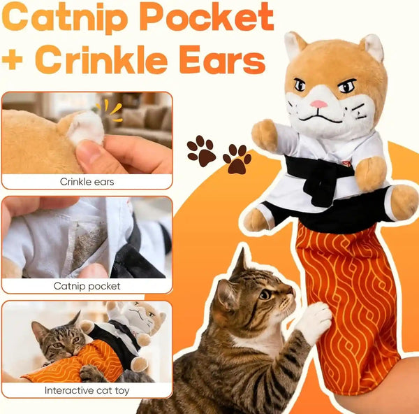 KARATE KITTY Cat Wrestling Glove & Puppet Toy with Arm Sleeve | Interactive Boxing Cat Toy with Arm Sleeve, Puppet-Style Motion, Crinkle Ears and Catnip Pocket for Active Indoor Play6