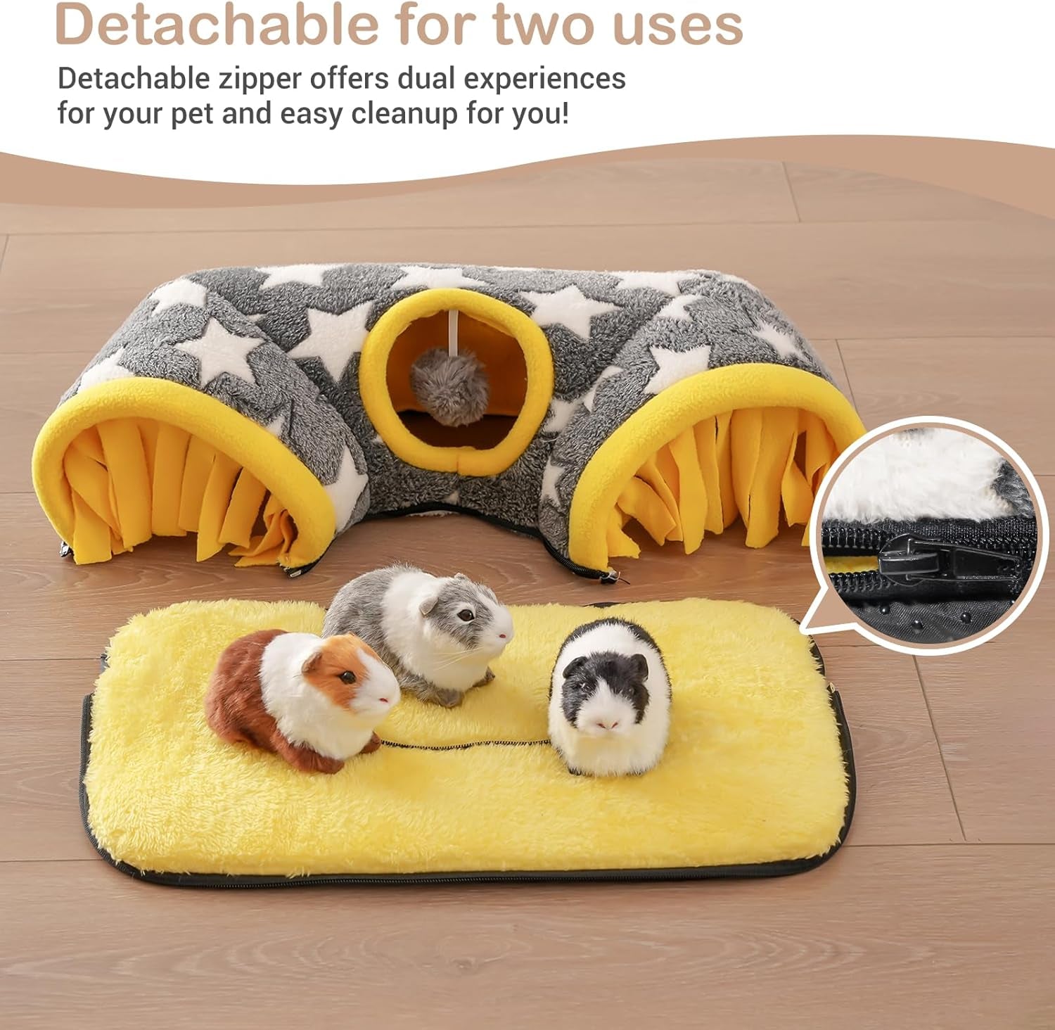 avont-guinea-pig-tunnel-small-animal-hideaway-tube-toy-cozy-plush-tunnel-for-guinea-pigs-and-small-pets-with-non-slip-bottom-and-2-in-1-design-in-medium-size-starry
