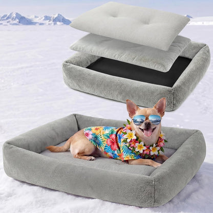 Donut Pet Bed for Indoor Cats and Small Dogs, Self-Heating Dog Bed with Non-Slip Bottom, Winter Comfort Dog Beds for Puppies, Washable & Portable Egg Tart Shape (S) Small Cat Bed Self Warming12