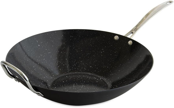 Basalt Aluminized Steel Spun Wok, 14-Inch, Ceramic Coating1