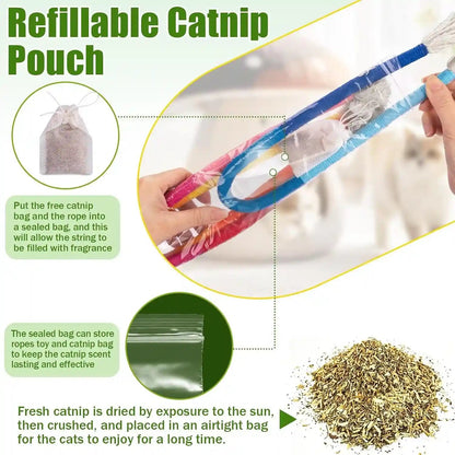 Retro Shaw Cat Toys Chew Ropes with Natural Catnip, 23.6 Inches, 3 Pack | Safe Teeth Cleaning String, for Indoor Cats, Soft Sisal Material, Interactive Fun Cats Nip Kicker5