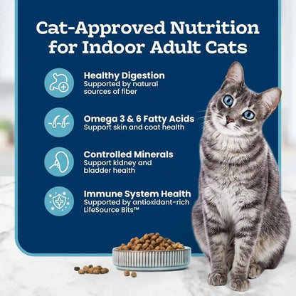 Blue Buffalo Tastefuls Chicken & Brown Rice Recipe Dry Indoor Cat Food for Adult Cats, Real Chicken First, Deliciously Healthy Natural Cat Food, Supports Digestive Care and Coat Health, 3 Lbs.6