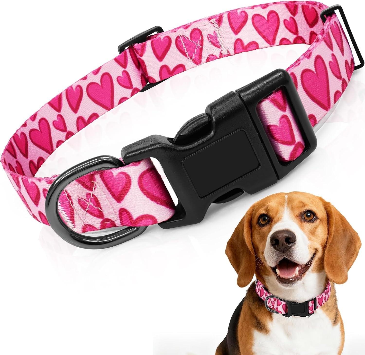 kazazoo-dog-collar-cute-and-soft-nylon-puppy-collar-girl-dogs-adjustable-purple-dog-collars-for-medium-dogs-purple-flowers-m