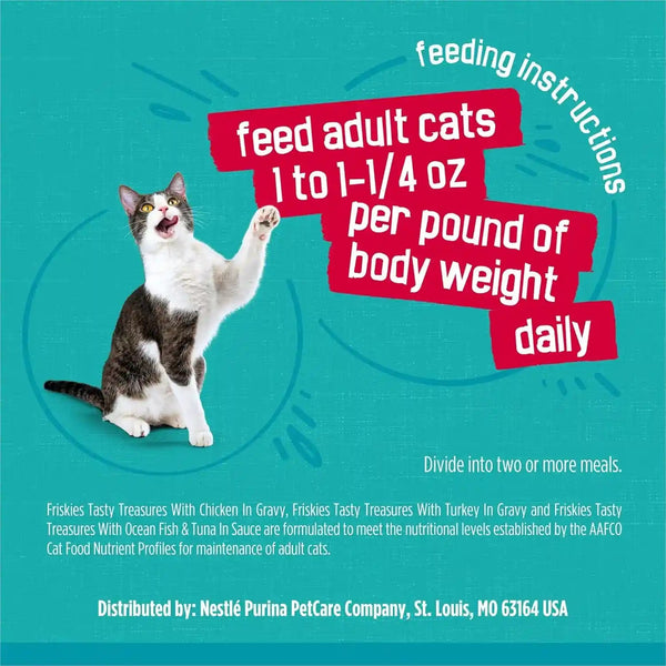 Purina Friskies Wet Cat Food Variety Pack, Tasty Treasures Prime Filets (With Ocean Fish and Tuna, with Chicken and with Turkey) - 5.5 Ounce (Pack of 12)9