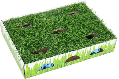 Catstages Grass Patch Hunting Box - Interactive Indoor Cat Toy with Faux Grass & 3 Jingle Balls - Encourages Exercise, Mental Stimulation & Natural Hunting Instincts1