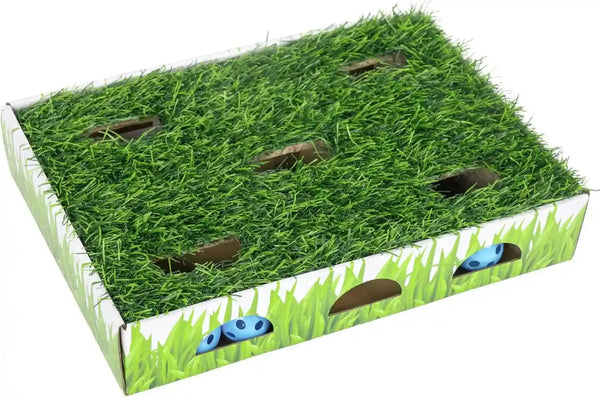 Catstages Grass Patch Hunting Box - Interactive Indoor Cat Toy with Faux Grass & 3 Jingle Balls - Encourages Exercise, Mental Stimulation & Natural Hunting Instincts1