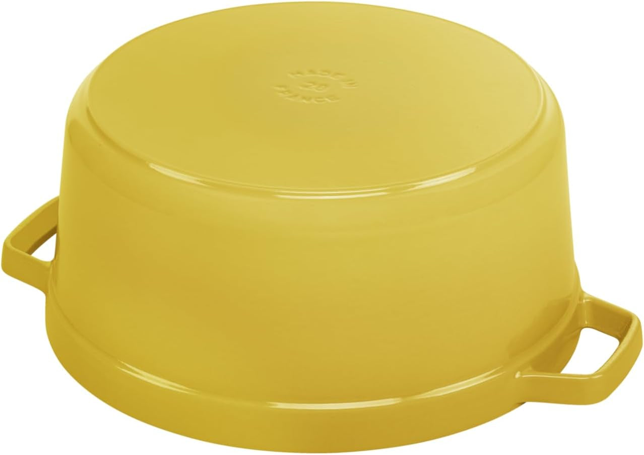 staub-enamelled-cast-iron-casserole-dish-with-lid-suitable-for-all-heat-sources-including-induction-4-people-round-24-cm-3-70-l-4-7-kg-lemon