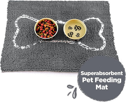Soggy Doggy Slopmat Dog Food & Water Mat, Gray, 18X24 | Non-Slip Backing; Traps Kibble, Crumbs & Spills; Kitchen, Laundry Room, Crate-Side Use; Quick-Dry Chenille9