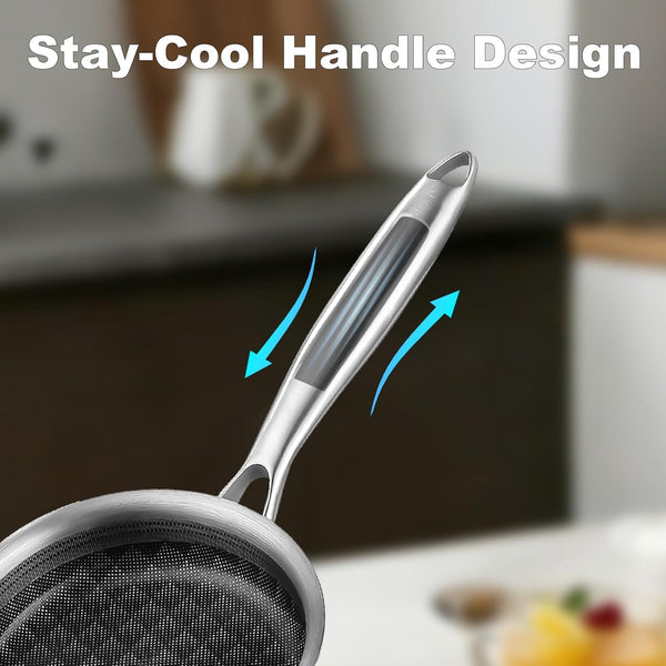 Tri-Ply Stainless Steel Nonstick Ceramic Omelette Pan 5.5 Inch | Single Egg Frying Pan, Durable Small Pan for Steak, Induction Skillets, Compatible with All Cooktops4