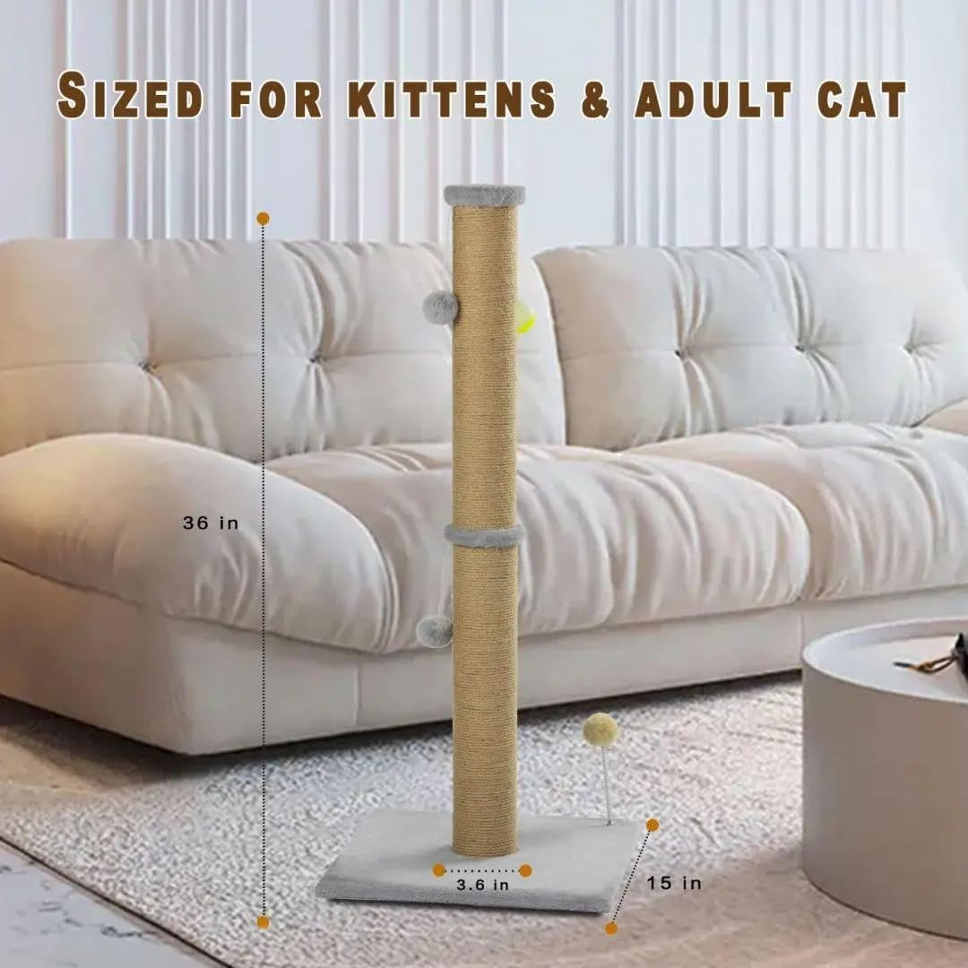 tall-cat-scratching-post-36-inch-large-cat-scratch-post-for-indoor-cats-with-durable-natural-sisal-rope-scratcher-post-tree-kitten-interactive-toy-gray