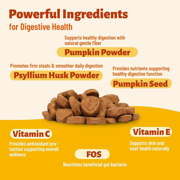 330 Bites Pumpkin Cat Treats, Natural Cat Treats Healthy with Pumpkin Powder for Cats, Psyllium Husk, Digestive Support Kitten Snacks for Stool Firm & Gut Health3
