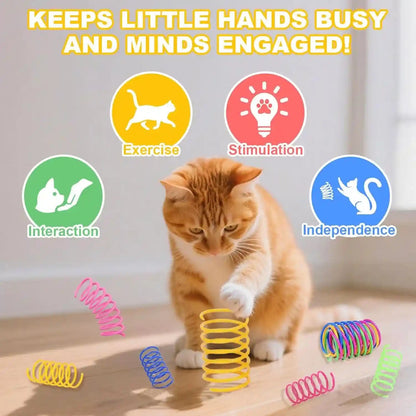 2-Pack USB Rechargeable Smart Cat Toy Ball, 360° Rotation Automatic Moving Chase Toy, Obstacle Avoidance Interactive Play with 4 Spiral Springs, Enrichment Toys for Indoor Cats, Puppies & Small Dogs4