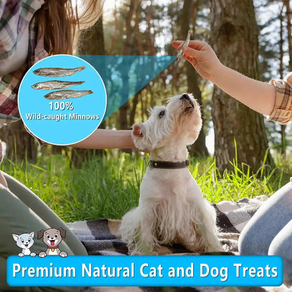 Minnows Dog Treats, Single Ingredient Dried Minnows for Dogs & Cats, Air Dried, Grain-Free, High-Protein, 100% Natural Premium Cat & Dog Treats 4.5 Oz6