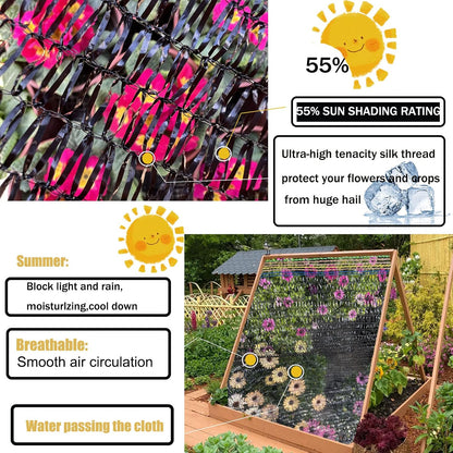 55% Sunblock Shade Cloth Cover Mesh UV Resistant Net for Garden Flower Plant Greenhouse, Black (6.5 X 10 FT)4