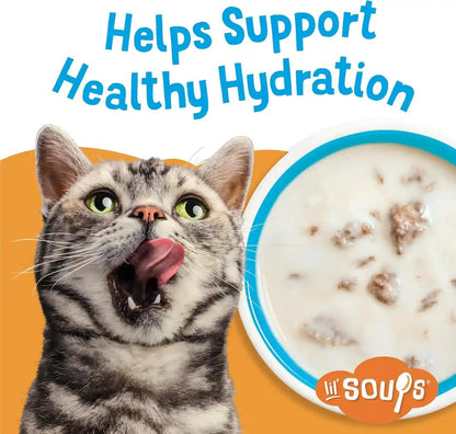 Purina Friskies Natural, Grain Free Lickable Cat Treats Lil’ Soups with Tuna in Chicken Broth - (Pack of 8) 1.2 Oz. Cups3
