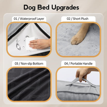 MEKIY Orthopedic Waterproof Dog Bed with Sides for Extra Large Sizes Dogs | Egg Crate Foam, Waterproof Liner, Anti-Slip Bottom, Space-Saving, Perfect for Corners and Sofa Edges, 40 X 40 Inch5