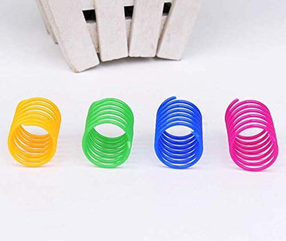 ISMARTEN Cat Spring Toy (60 Pack), Cat Kittens Toys Plastic Coil Spiral Springs for Swatting, Biting, Hunting, and Active Healthy Play (Random Color)6
