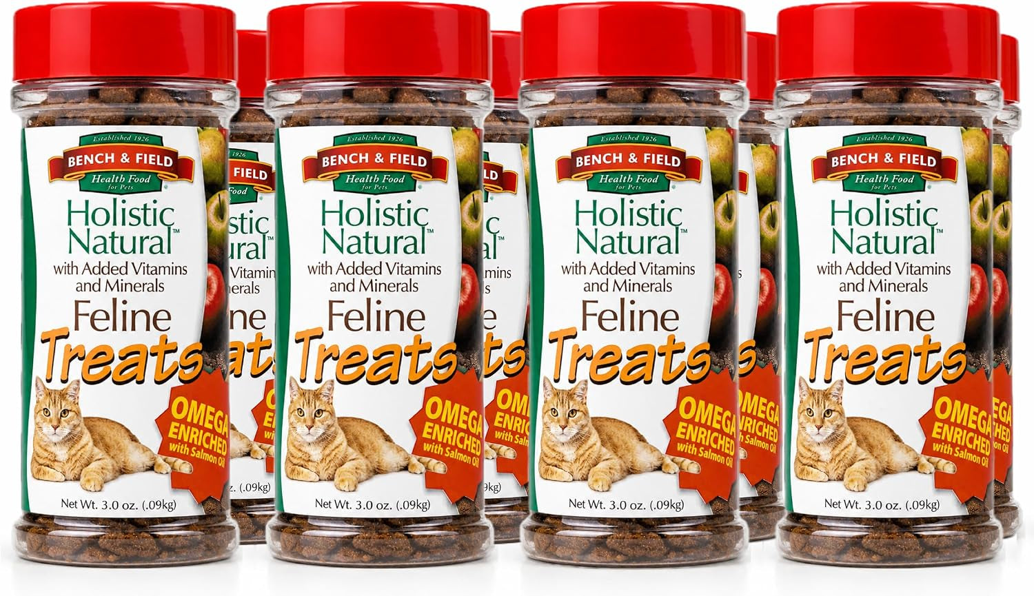 bench-field-holistic-natural-healthy-kitty-cat-treats-crunchy-fish-shaped-bites-delicious-seafood-flavored-snack-3-ounce-pack-of-3-bottles