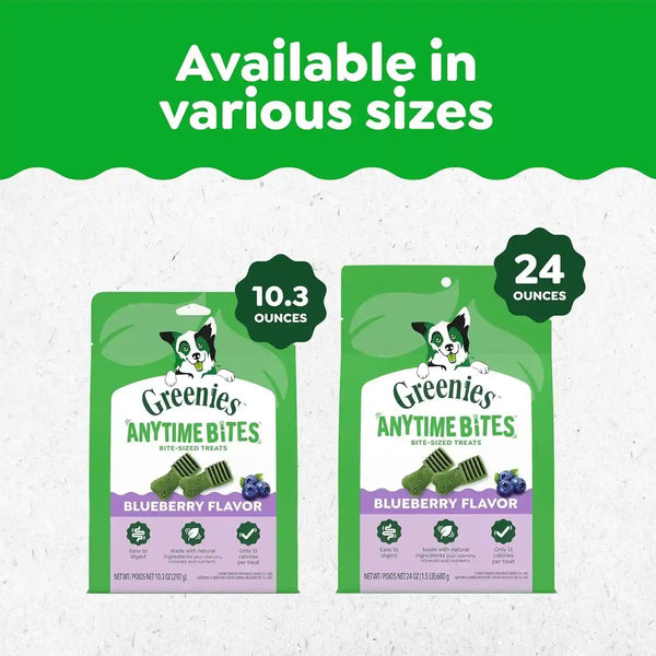 Greenies Anytime Bites Dog Treats, Blueberry Flavor, 10.3 Oz | Only 13 Calories per Treat, Easy to Digest, Natural Ingredients plus Vitamins & Minerals, Made in USA Facilities7