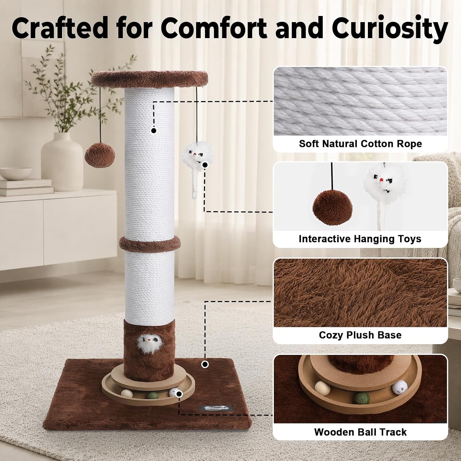 35-inch-tall-cat-scratching-post-stable-base-for-large-cats-brown-heavy-duty-soft-natural-cotton-rope-cat-scratcher-interactive-cat-toys-wooden-ball-track-for-kittens-and-indoor-cats