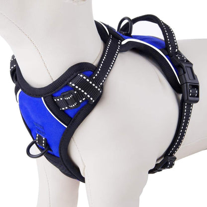 PHOEPET No Pull Dog Harness Medium Reflective Front Clip Vest with Handle, Adjustable 2 Metal Rings 2 Buckles(M, Grey)20