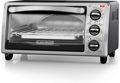 BLACK+DECKER 4-Slice Toaster Oven, TO1313SBD, Even Toast, 4 Cooking Functions Bake, Broil, Toast & Light ‘N Easy Compact Steam Iron, IR1020S, Stainless Steel Soleplate, Spray Mist2
