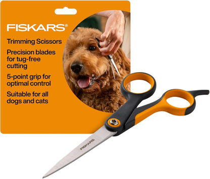 Fiskars Pet Grooming Detailing Scissors for Dogs & Cats, 5.5", Orange/Black | Detailing Scissors with Rounded Tips & Softgrip Handle, Cat and Dog Supplies11