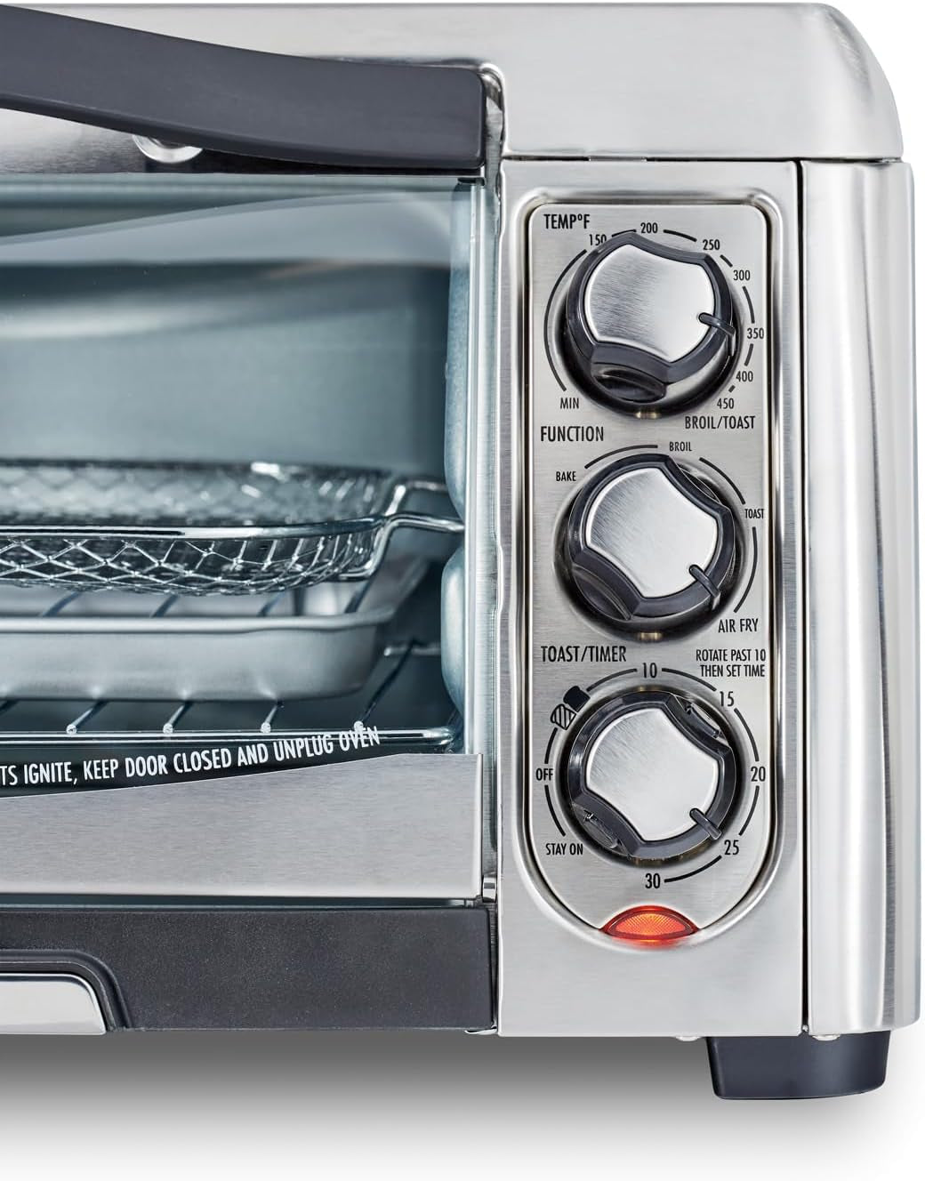 air-fryer-countertop-toaster-oven-with-large-capacity-fits-6-slices-or-12-pizza-4-cooking-functions-for-convection-bake-broil-easy-access-sure-crisp-stainless-steel-31323