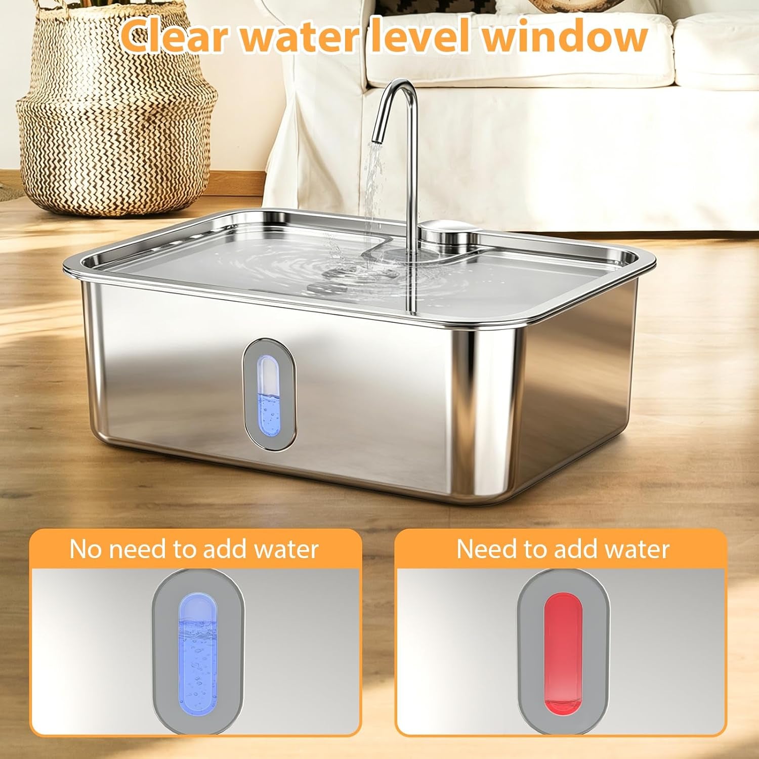 15l-4gal-stainless-steel-dog-water-fountion-pet-fountain-1set-filter-ultra-quiet-extra-large-capacity-5-layer-filtration-system-water-level-window-led-light-visible-faucet-style-spout